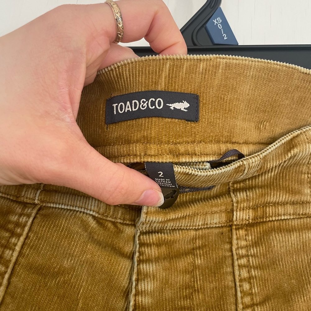 Toad&Co High Waist Corduroy Shorts in Mustard Brown - Picture 5 of 12